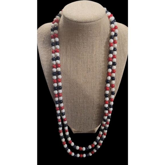 Vintage Red White and Blue Necklace Patriotic 1950s - Picture 2 of 7